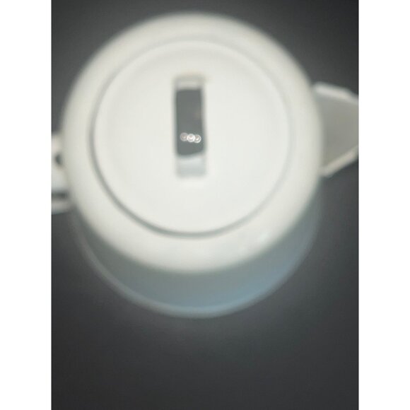 Vintage White Enamel Coffee Pot Black Trim Lid Primitive Farmhouse Decor - Picture 7 of 8